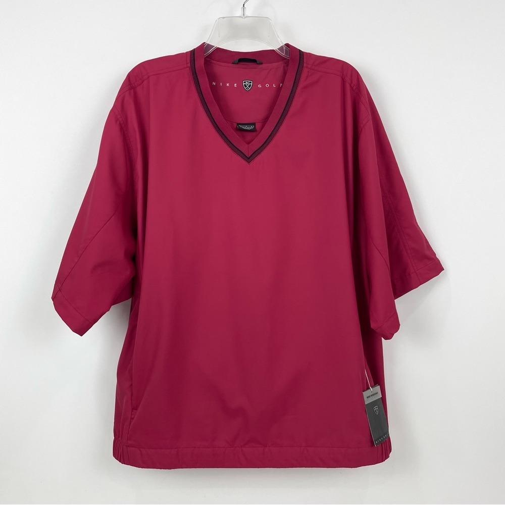Nike Golf Wind Shirt Pullover Mens Large Short Sleeve V Neck Zip Pockets NWT